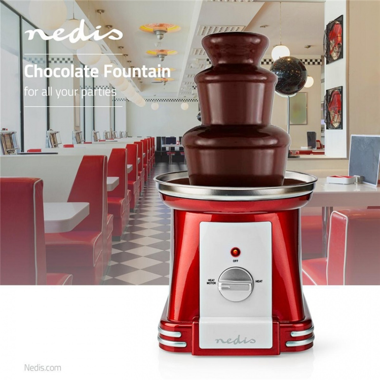 Nedis Chocolate Fontains | 90 W | Hvit / Rød