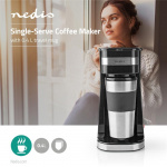 Nedis Kaffetrakter | Filter kaffe | 0.4 l | 1 Kopper | Sort / Sølv