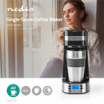 Nedis Kaffetrakter | Filter kaffe | 0.4 l | 1 Kopper | Skru på timer | Sort / Sølv Nedis Kaffetrakter | Filter kaffe | 0.4 l | 1 Kopper | Skru på timer | Sort / Sølv