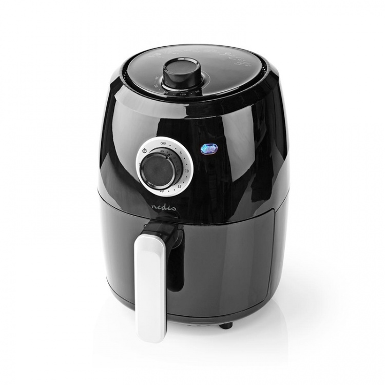 Nedis Hot Air Fryer | 2.4 l | Timer: 30 min | Analog | Aluminium / Sort