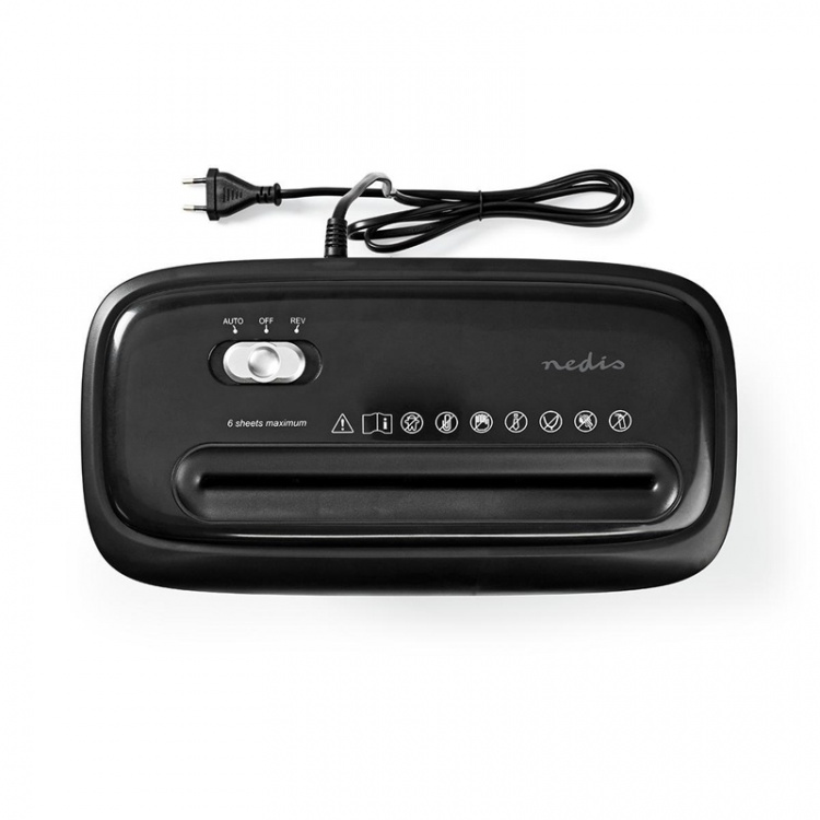 Nedis Makuleringsmaskin | Cross Cut | 6x A4 sider | 12 l | Sikkerhetsstandard: DIN 4 | 300 W | Sort