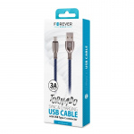 Forever Tornado - USB-C-kabel for hurtiglading (3A), 1 m, marineblå