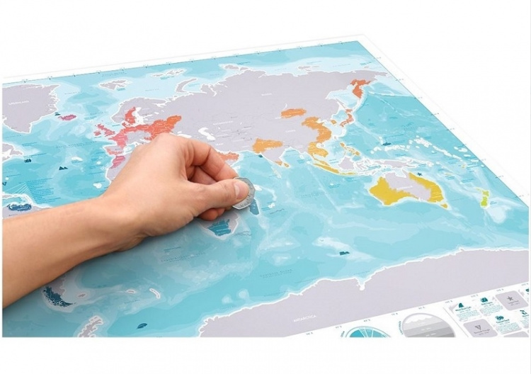 Ocean Scratch Map - kart hvor du skraper stedene du besøkte