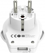 SKROSS World to Europe-adapter, integrert USB-port