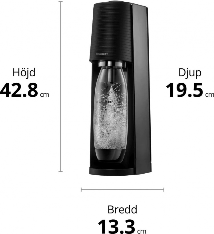 Sodastream TERRA kullsyremaskin med fem flasker og patron, svart