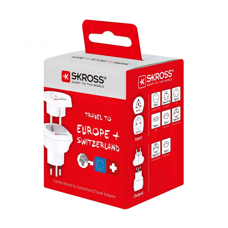 SKROSS Reise Adapter Combo - Verden-till-Sveits Earthed