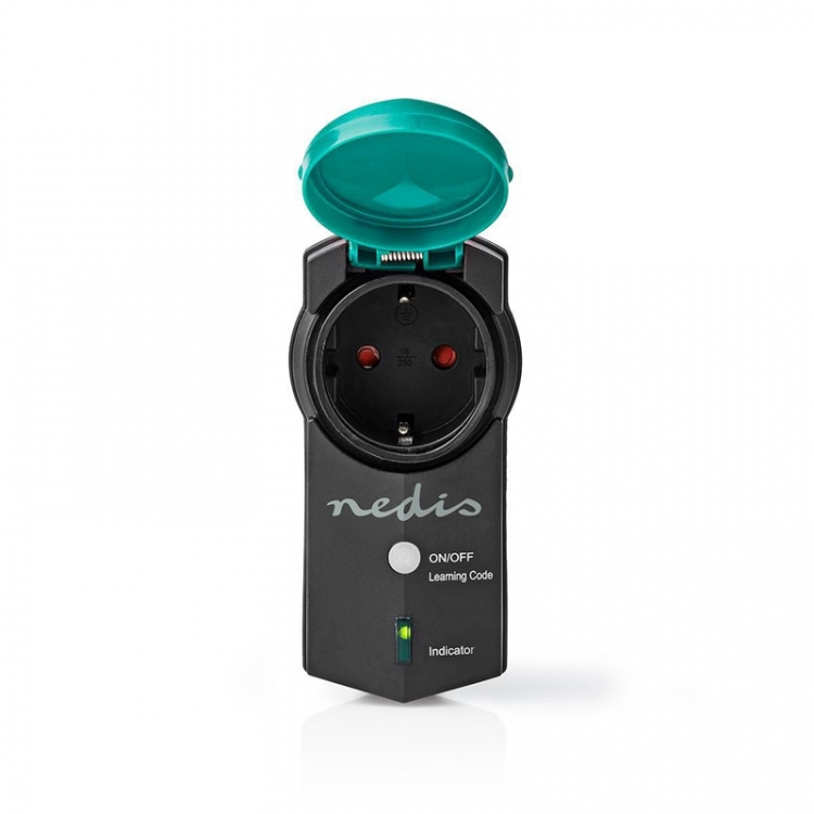Nedis RF-Kontakt | Mesh / RF, frequency 433 Mhz | IP44 | 3680 W | Jordet kontakt / Type F (CEE 7/7) | -20 - 50 °C | Grøn / Sort