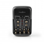 Nedis NiMH batterilader AA / AAA | 1.2 / 9 V DC | 0.5 A A | Trickle lader | Euro / Type C (CEE 7/16) | Energitype for batteri: AA / AAA / E-Block | Sort