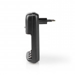 Nedis NiMH batterilader AA / AAA | 1.2 / 9 V DC | 0.5 A A | Trickle lader | Euro / Type C (CEE 7/16) | Energitype for batteri: AA / AAA / E-Block | Sort