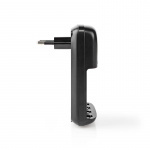 Nedis NiMH batterilader AA / AAA | 1.2 / 9 V DC | 0.5 A A | Trickle lader | Euro / Type C (CEE 7/16) | Energitype for batteri: AA / AAA / E-Block | Sort