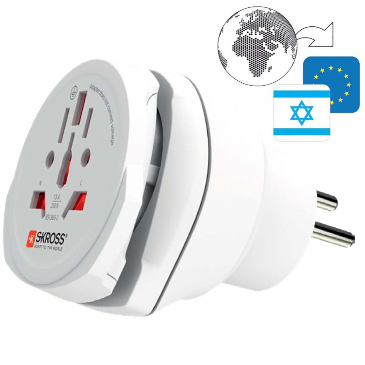 SKROSS Reise Adapter Combo - Verden-till-Israel Earthed