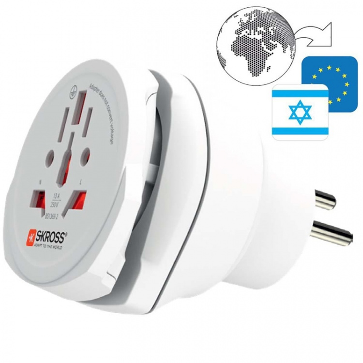 SKROSS Reise Adapter Combo - Verden-till-Israel Earthed
