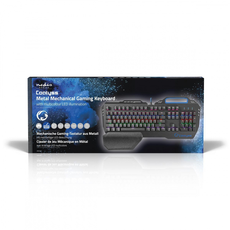 Nedis Wired Gaming Keyboard | USB | Mekaniske Nøkler | RGB | US International | USA Layout | USB-Strøm | Strømkabel lengde: 1.70 m | Gaming