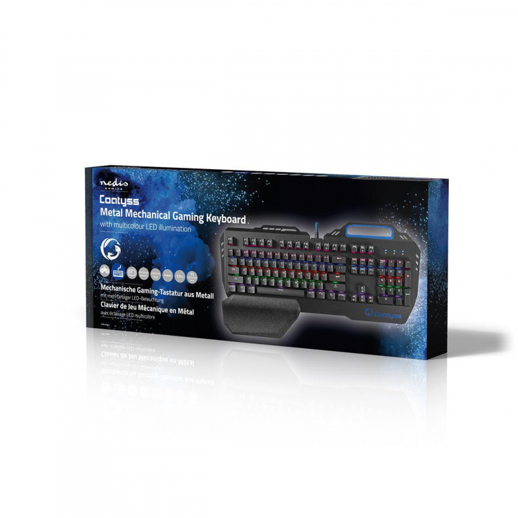 Nedis Wired Gaming Keyboard | USB | Mekaniske Nøkler | RGB | US International | USA Layout | USB-Strøm | Strømkabel lengde: 1.70 m | Gaming