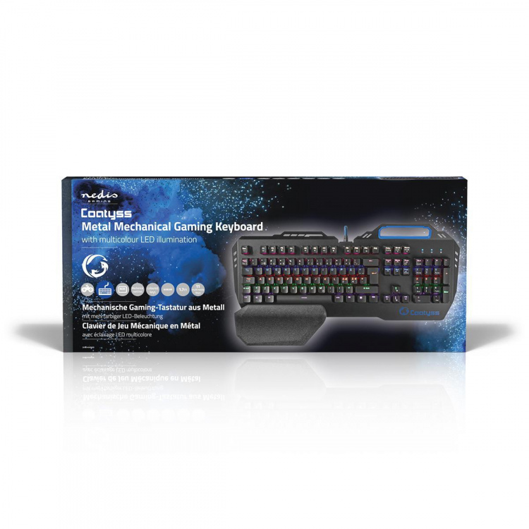 Nedis Wired Gaming Keyboard | USB | Mekaniske Nøkler | RGB | Nordic | ND Layout | USB-Strøm | Strømkabel lengde: 1.70 m | Gaming Nedis Wired Gaming Keyboard | USB | Mekaniske Nøkler | RGB | Nordic | ND Layout | USB-Strøm | Strømkabel lengde: 1.70 m | Gaming