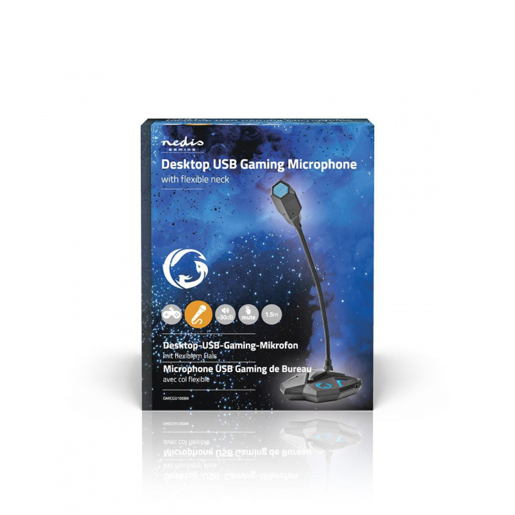 Nedis Streaming og Spillmikrofon | Brukes til: Notisbok / Skrivebord | USB | Utgang for lyd-/video-/datatilkoblinger: 1x 3.5 mm Audio Out | Av/på-bryter | Hodetelefonutgang Nedis Streaming og Spillmikrofon | Brukes til: Notisbok / Skrivebord | USB | Utgang for lyd-/video-/datatilkoblinger: 1x 3.5 mm Audio Out | Av/på-bryter | Hodetelefonutgang