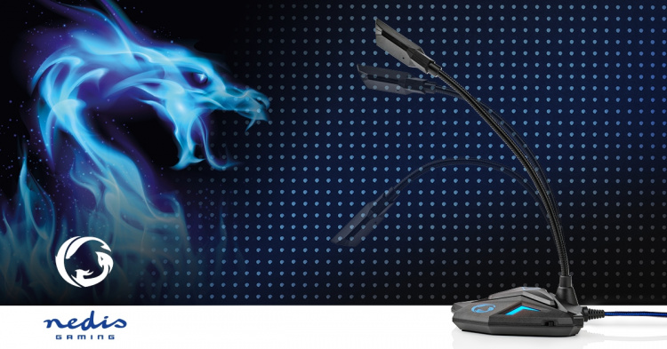 Nedis Streaming og Spillmikrofon | Brukes til: Notisbok / Skrivebord | USB | Utgang for lyd-/video-/datatilkoblinger: 1x 3.5 mm Audio Out | Av/på-bryter | Hodetelefonutgang Nedis Streaming og Spillmikrofon | Brukes til: Notisbok / Skrivebord | USB | Utgang for lyd-/video-/datatilkoblinger: 1x 3.5 mm Audio Out | Av/på-bryter | Hodetelefonutgang