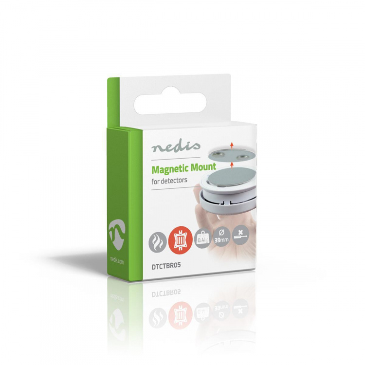 Nedis Detektorfeste | Diameter: 39.4 mm | Magnetisk | Teip | Sølv