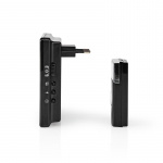 Nedis Trådløs ringeklokke Set | Nettstrøm drevet | 220 - 240 V AC 50 Hz | 1x CR2032 | Volum: 80 dB | Signalområde (siktelinje): 300 m | IP44 | Justerbar volum | 36 Melodier | 1 Mottaker | Sort
