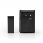 Nedis Trådløs ringeklokke Set | Nettstrøm drevet | 220 - 240 V AC 50 Hz | 1x CR2032 | Volum: 80 dB | Signalområde (siktelinje): 300 m | IP44 | Justerbar volum | 36 Melodier | 1 Mottaker | Sort