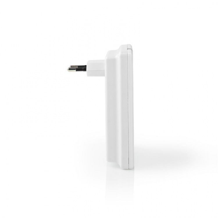 Nedis Trådløs ringeklokke Set | Nettstrøm drevet | 220 - 240 V AC 50 Hz | 1x CR2032 | Volum: 80 dB | Signalområde (siktelinje): 300 m | IP44 | Justerbar volum | 36 Melodier | 1 Mottaker | Hvit