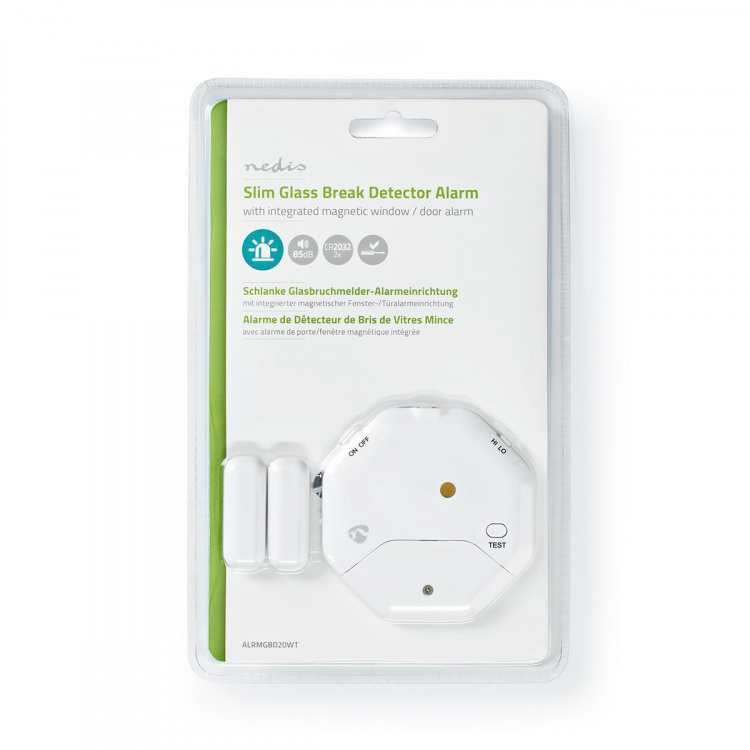 Nedis Dør Vindu Alarm | Batteri drevet | 2x CR2032 | 85 dB | Hvit Nedis Dør Vindu Alarm | Batteri drevet | 2x CR2032 | 85 dB | Hvit
