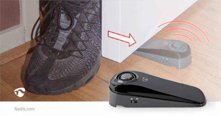 Nedis Dør Vindu Alarm | Batteri drevet | 1x CR123A | 85 dB | Grå / Sort