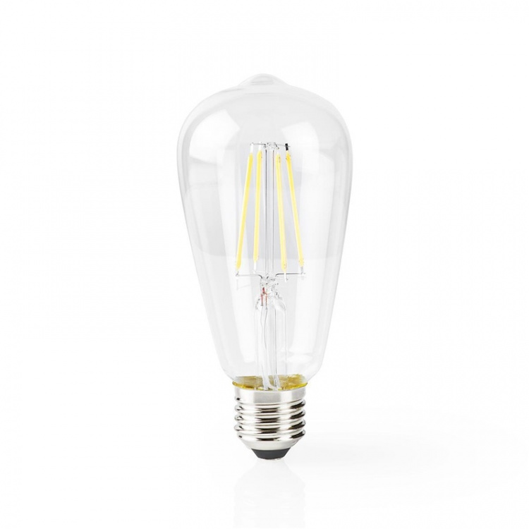 Nedis SmartLife LED Lyspære | E27 | 500 lm | 5 W | Varm Hvit | 2700 K | Glass | Android™ / IOS | ST64 | 1 stk Nedis SmartLife LED Lyspære | E27 | 500 lm | 5 W | Varm Hvit | 2700 K | Glass | Android™ / IOS | ST64 | 1 stk