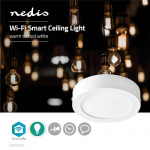 Nedis SmartLife Taklys | Wi-Fi | Kald Hvit / Varm Hvit | Rund | Diameter | 800 lm | 2700 - 6500 K | IP20 | Energiklasse: G | Android™ / IOS