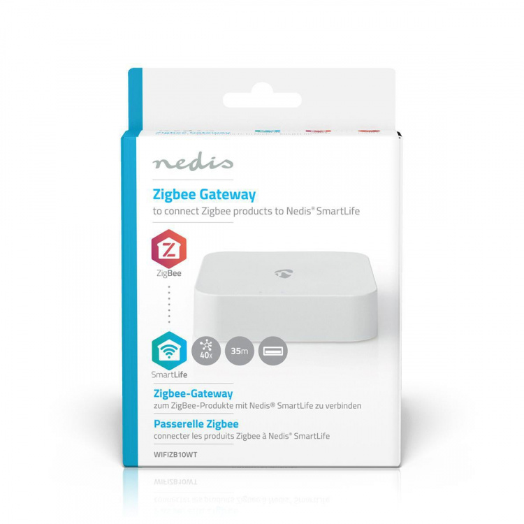 Nedis SmartLife Gateway | Zigbee 3.0 | 40 Enheter | USB-Strøm | Android™ / IOS | Hvit
