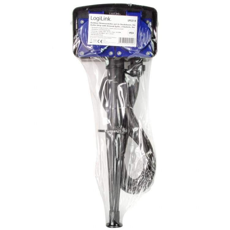 LogiLink Grenuttak 2-veis med jordspyd Utendørs bruk 2m