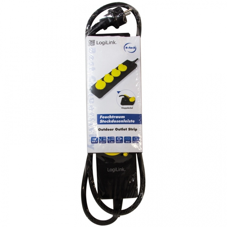 LogiLink 4-veis utendørs strømuttak IP44