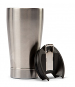 Orrefors Jernverk Vakuumisolert krus med flaskeåpner, stål Orrefors Jernverk Vakuumisolert krus med flaskeåpner, stål
