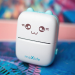 Maxlife MXTP-100 Thermal Printer - bærbar miniskriver med Bluetooth, blå Maxlife MXTP-100 Thermal Printer - bærbar miniskriver med Bluetooth, blå