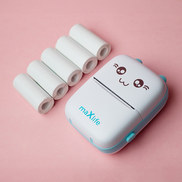 Maxlife MXTP-100 Thermal Printer - bærbar miniskriver med Bluetooth, blå Maxlife MXTP-100 Thermal Printer - bærbar miniskriver med Bluetooth, blå