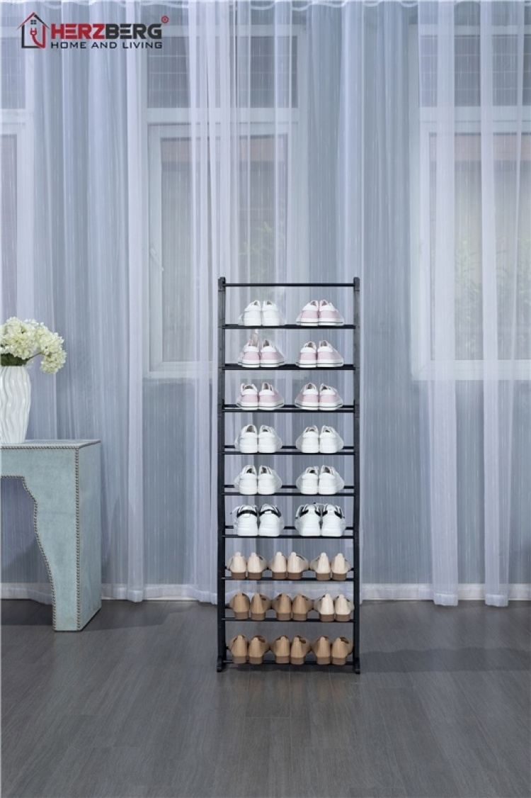 Herzberg Skooppbevaring for 24 sko, Svart