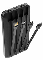 Forever TB-411 Powerbank med kabler, 10 000 mAh