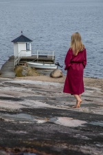 Kosta Linnewäfveri Badekåpe College, Burgundy, L/XL Kosta Linnewäfveri Badekåpe College, Burgundy, L/XL