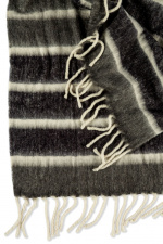 Kosta Linneväfveri ullpledd Stripe, Mørkegrå
