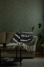 Kosta Linneväfveri ullpledd Stripe, Mørkegrå