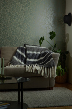 Kosta Linneväfveri ullpledd Stripe, Mørkegrå