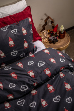 Lord Nelson Sengesett med julenisse 150x210 cm, Mørkegrå