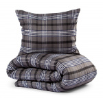 Lord Nelson Sengesett Skaveröd Garnfarget flanell resirkulert 150x210 cm, marineblå