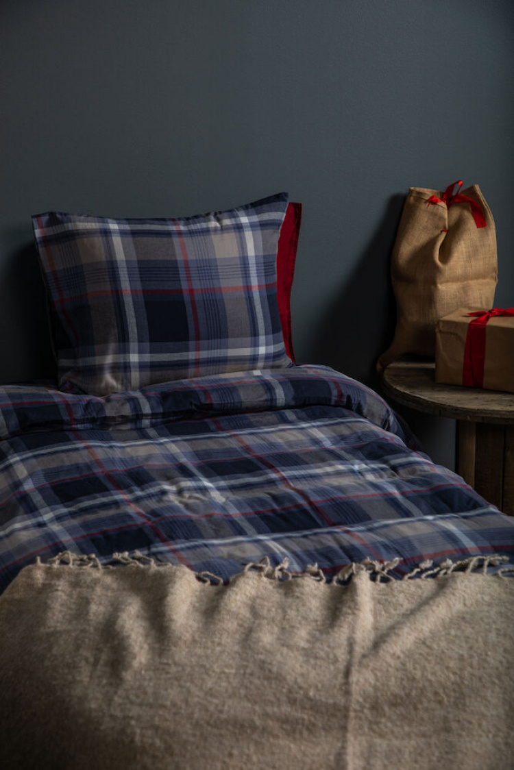 Lord Nelson Sengesett Ladder Yarn Dyed 150x210cm, marineblå