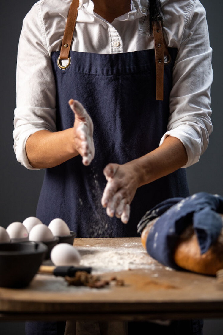 Kosta Linen Weaving Mill-forkle, marineblå