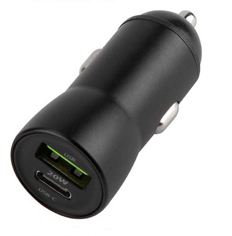 Maxlife MXCC-04 PD QC Billader 1x USB-C 1x USB 20W, svart