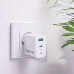 Forever GaN TC-06-65AC PD QC vegglader 1x USB-C 1x USB 65W