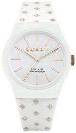 Superdry SDSYG166WRG - 38 mm klokke med 5 bar vanntetthet, Hvit/Gull