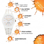 Superdry SDSYG166WRG - 38 mm klokke med 5 bar vanntetthet, Hvit/Gull