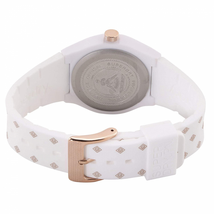 Superdry SDSYG166WRG - 38 mm klokke med 5 bar vanntetthet, Hvit/Gull